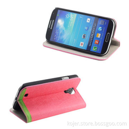 Popular and Elegant Standing Flip Leather Mobile Phone Cases for Samsung Galaxy S4 i9500